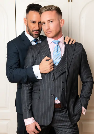 Gays in suits having sex