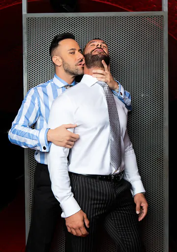 Business men having gay sex