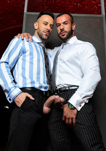 Business men having gay sex