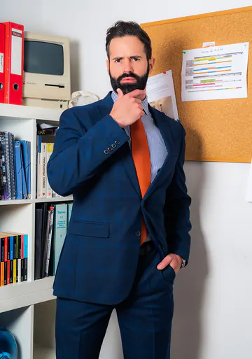 Men in an office having sex