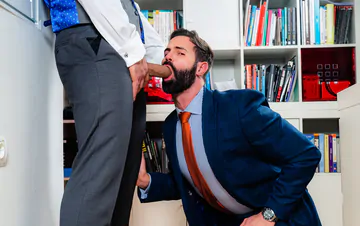 Men in an office having sex