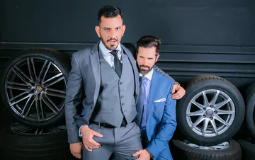 Car salesmen having gay sex