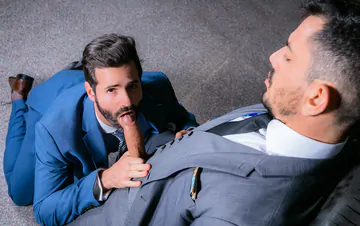 Car salesmen having gay sex