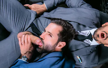 Car salesmen having gay sex