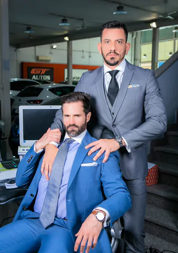 Car salesmen having gay sex