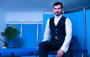 Patient getting the doctors cock