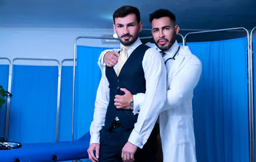 Patient getting the doctors cock