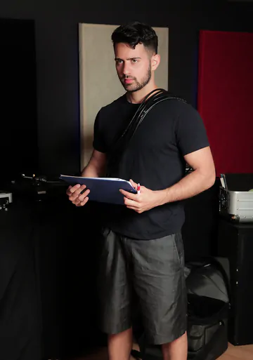 Music studio guys having sex