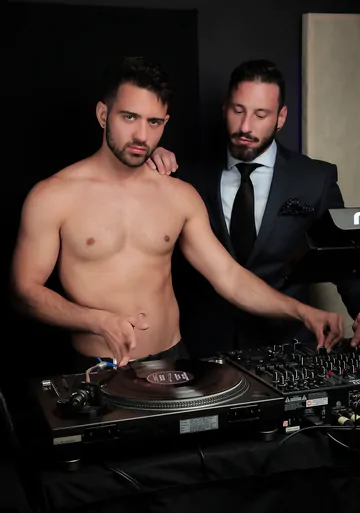 Music studio guys having sex