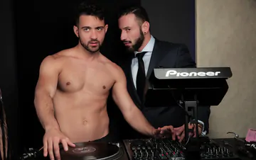 Music studio guys having sex