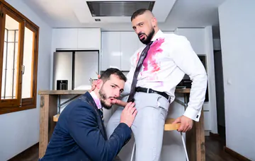 Men in a kitchen having sex