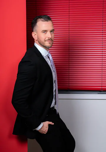 Men in suits having gay sex