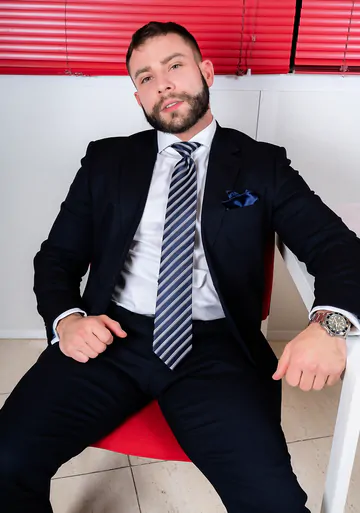 Men in suits having gay sex