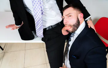 Men in suits having gay sex