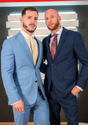 Gays in suits having sex