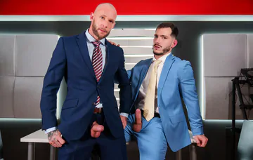 Gays in suits having sex