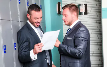 Gay men in suits fucking