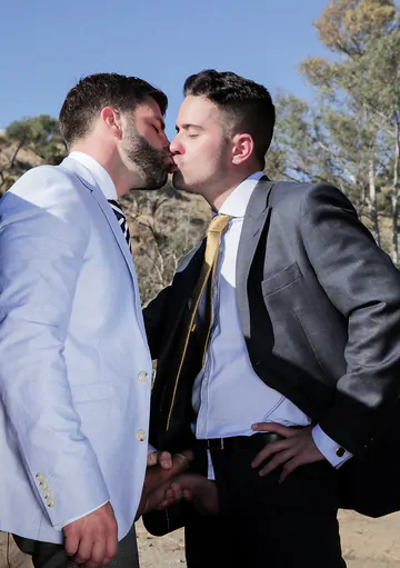 Guys sucking and fucking outdoors