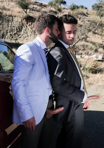 Guys sucking and fucking outdoors