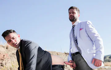 Guys sucking and fucking outdoors