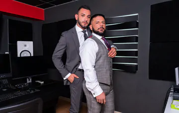 Men in suits fucking and cumming