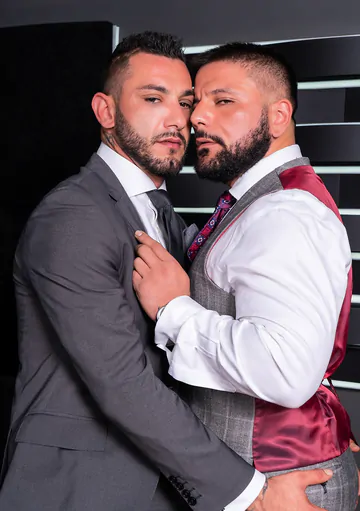 Men in suits fucking and cumming