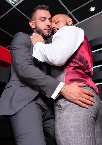 Men in suits fucking and cumming