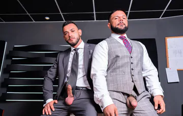 Men in suits fucking and cumming