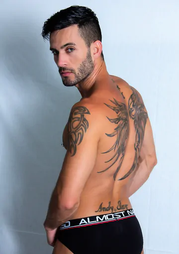 Men in a laundry having sex