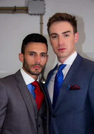 Men in a laundry having sex