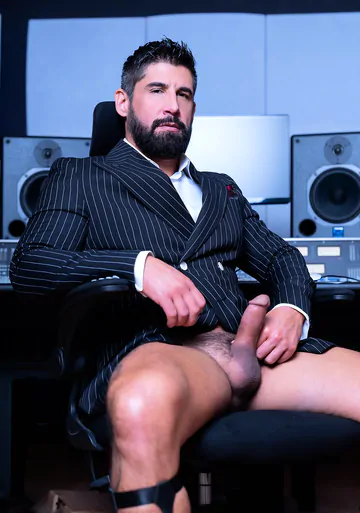 Men fucking in a music studio