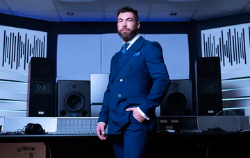 Men fucking in a music studio