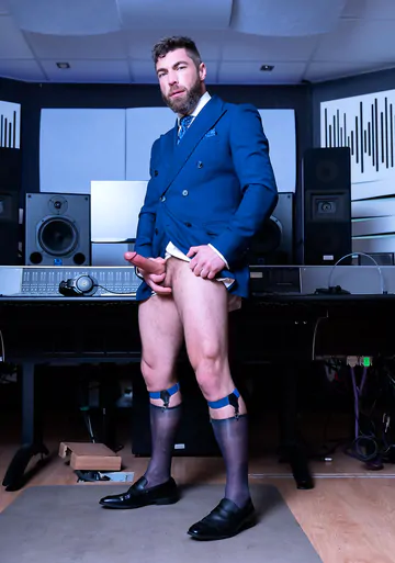 Men fucking in a music studio