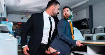Men in a laundry fucking