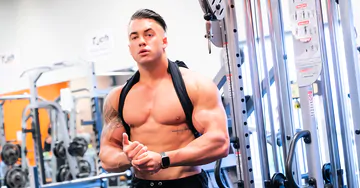 Hot hunk taking a shower