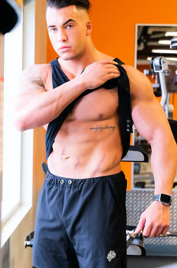 Hot hunk taking a shower