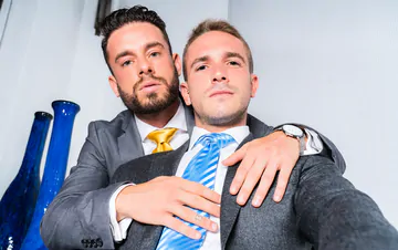 Men in grey suits fucking