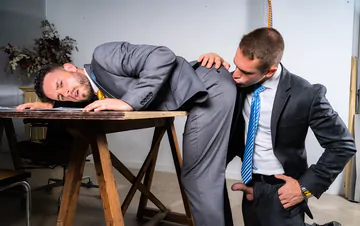 Men in grey suits fucking