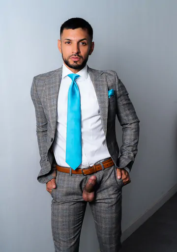 Men in a garage having sex