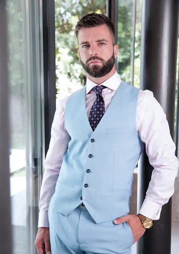 Visually similar men having sex