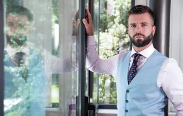 Visually similar men having sex