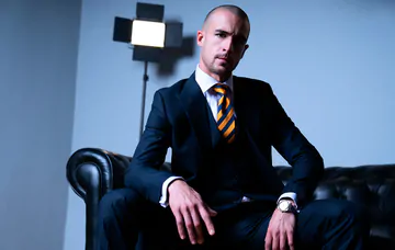 Well dressed men having sex