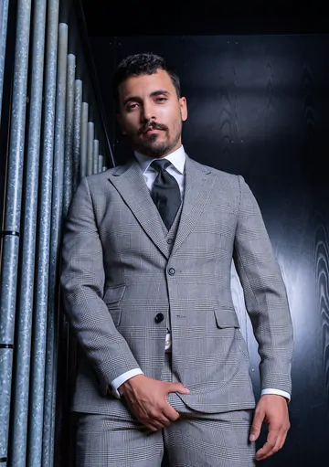 Men in suits having a threesome