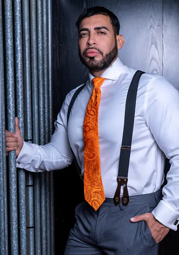 Men in suits having a threesome