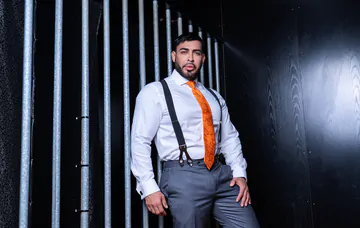 Men in suits having a threesome