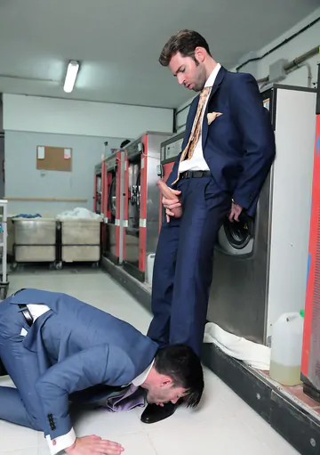 Gays fucking in the laundry
