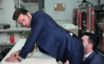 Gays fucking in the laundry