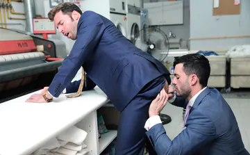 Gays fucking in the laundry
