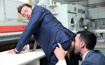 Gays fucking in the laundry