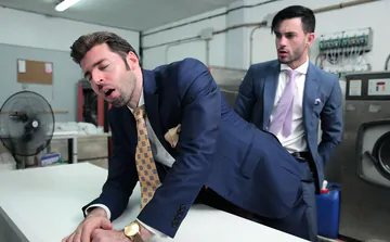 Gays fucking in the laundry